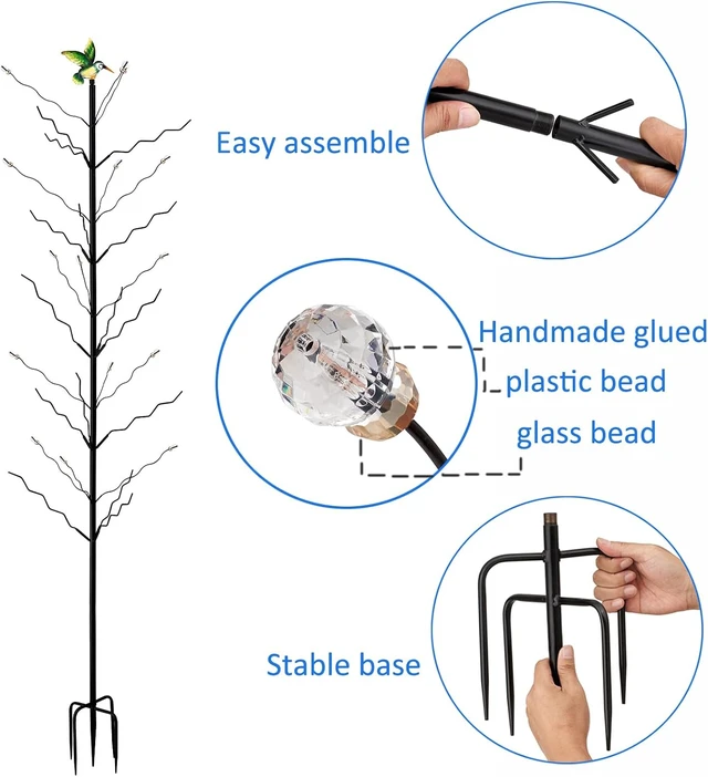 Alt view image 5 of 7 - 7.2FT Rustproof Metal Wine Bottle Tree Stand, Holds Up to 15 Bottles, Garden Decor (Black)