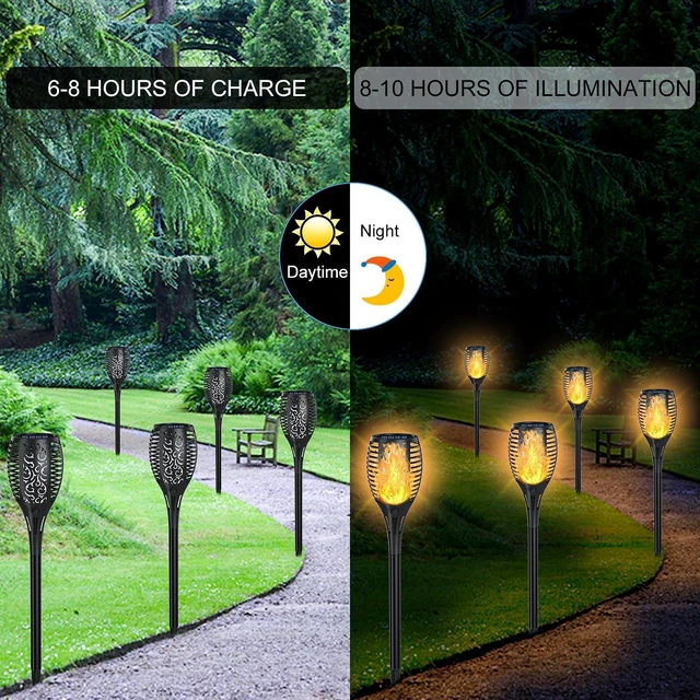 Alt view image 7 of 7 - Upgraded Larger Size Solar Torch Lights with Flickering Flame