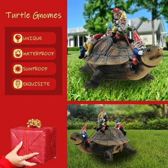 Alt view image 2 of 6 - Turtle Garden Gnome Statues, Outdoor Yard Decor