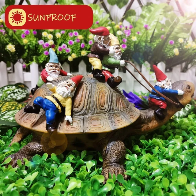 Alt view image 5 of 6 - Turtle Garden Gnome Statues, Outdoor Yard Decor