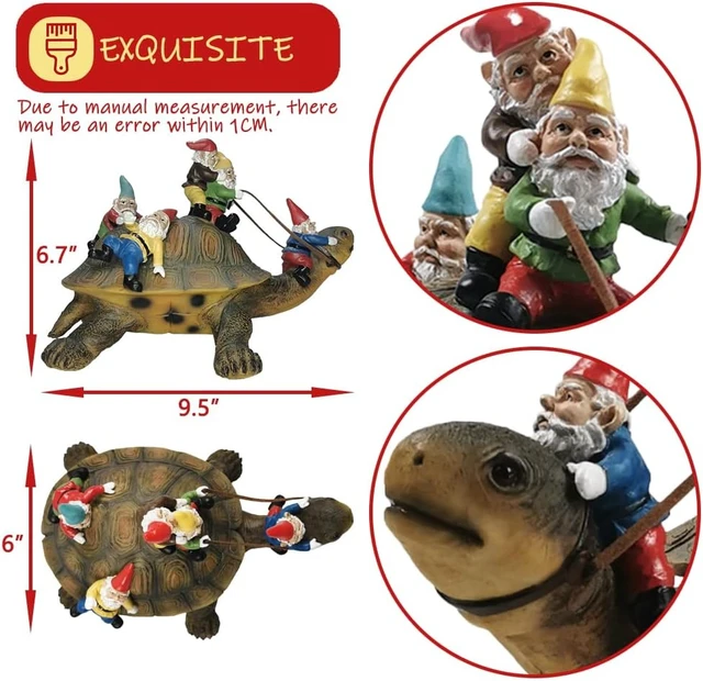 Alt view image 6 of 6 - Turtle Garden Gnome Statues, Outdoor Yard Decor