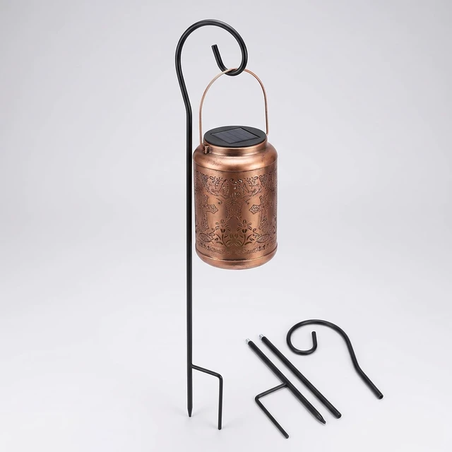 Alt view image 4 of 7 - Solar Cross Lantern with Shepherd Hook Hanging Pole, Religious Decor