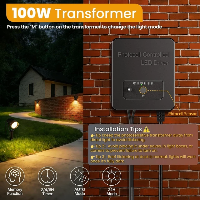 Alt view image 3 of 7 - 8 Pack 6W 3000K Low Voltage Landscape Lighting Kit, Outdoor Spotlights