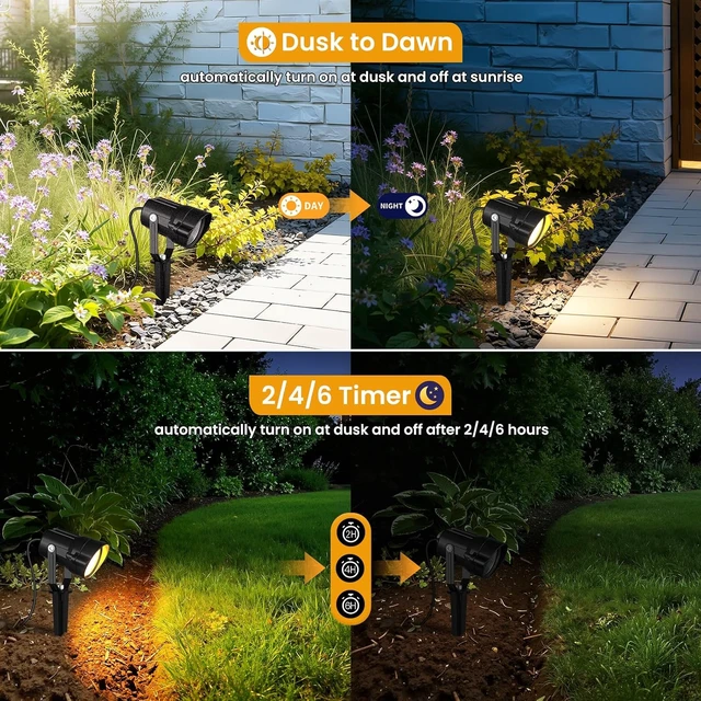 Alt view image 4 of 7 - 8 Pack 6W 3000K Low Voltage Landscape Lighting Kit, Outdoor Spotlights