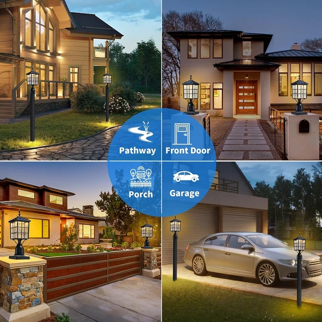 Alt view image 7 of 7 - 16.5" LED Solar Post Light, Dusk to Dawn Lamp Post, 1 Pack
