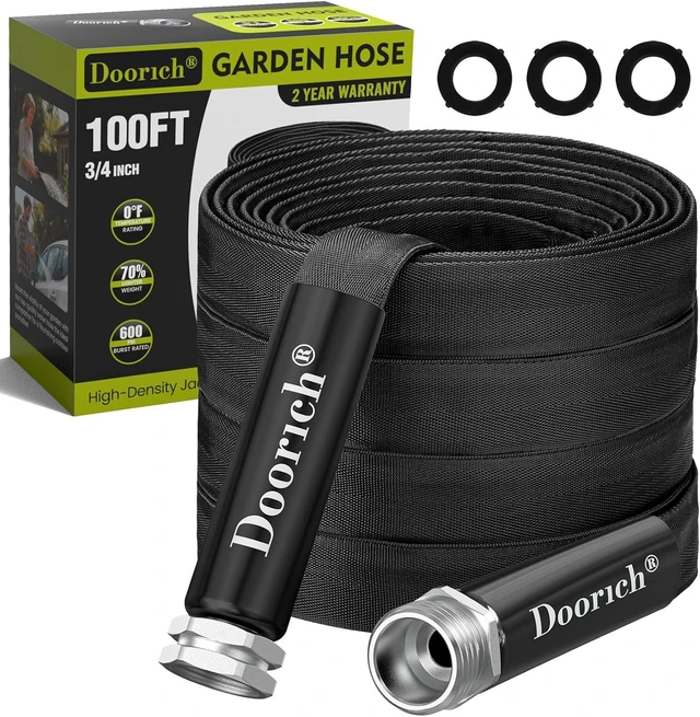 Main image of 100ft Flat Ultra Lightweight Flexible Garden Hose, Black