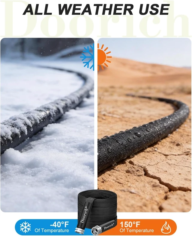 Alt view image 6 of 7 - 100ft Flat Ultra Lightweight Flexible Garden Hose, Black
