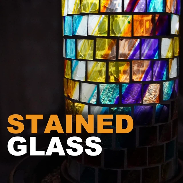 Alt view image 4 of 6 - Mosaic Stained Glass Solar Bird Feeder, Outdoor Hanging, Sunset
