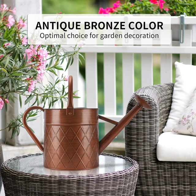 Alt view image 3 of 7 - 1.75 Gallon Copper Metal Watering Can with Removable Spray Spout for Garden Plants, Outdoor (Copper)