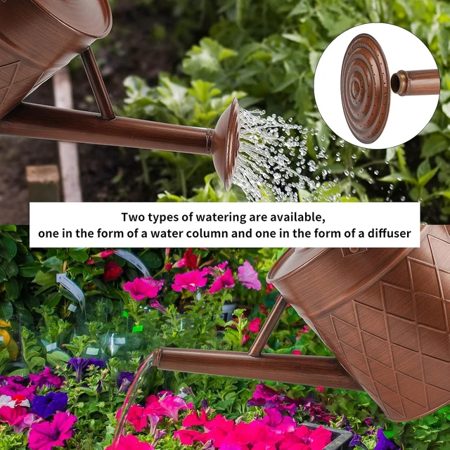 Alt view image 4 of 7 - 1.75 Gallon Copper Metal Watering Can with Removable Spray Spout for Garden Plants, Outdoor (Copper)