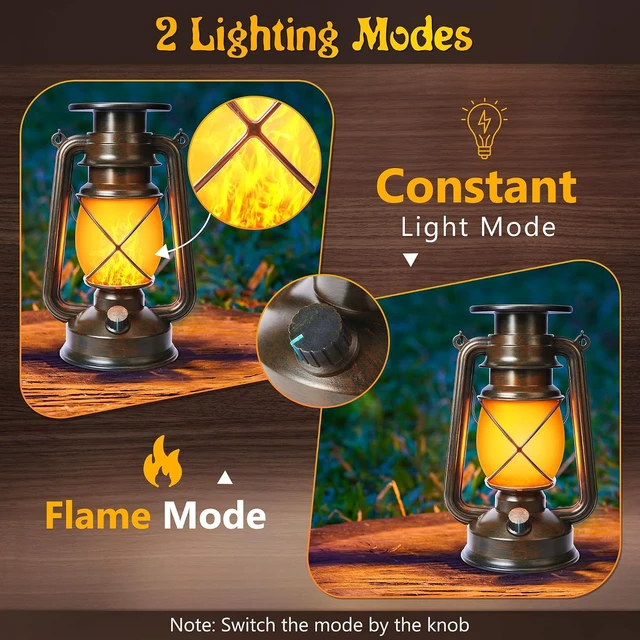 Alt view image 5 of 7 - 2 Pack Bronze Vintage LED Solar Lantern, Outdoor Lights
