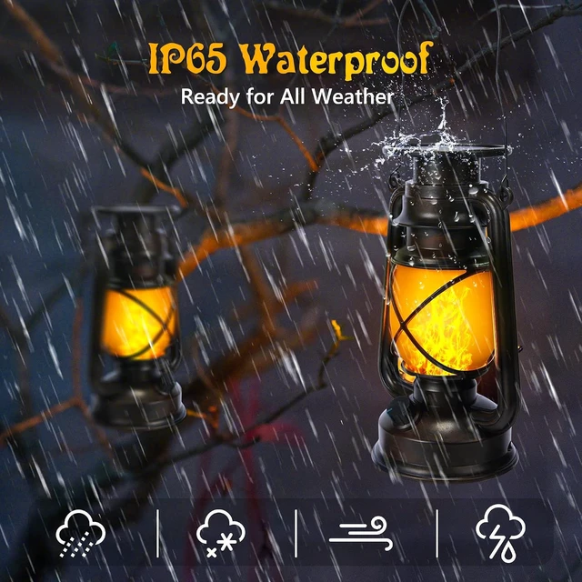 Alt view image 6 of 7 - 2 Pack Bronze Vintage LED Solar Lantern, Outdoor Lights