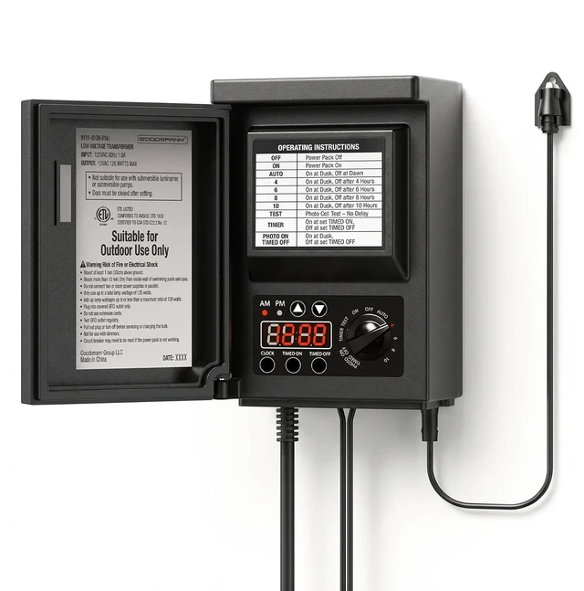 Main image of 120W Low Voltage Transformer with Photocell Timer, Outdoor Power Pack