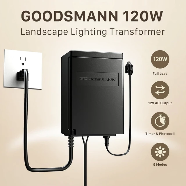 Alt view image 2 of 7 - 120W Low Voltage Transformer with Photocell Timer, Outdoor Power Pack