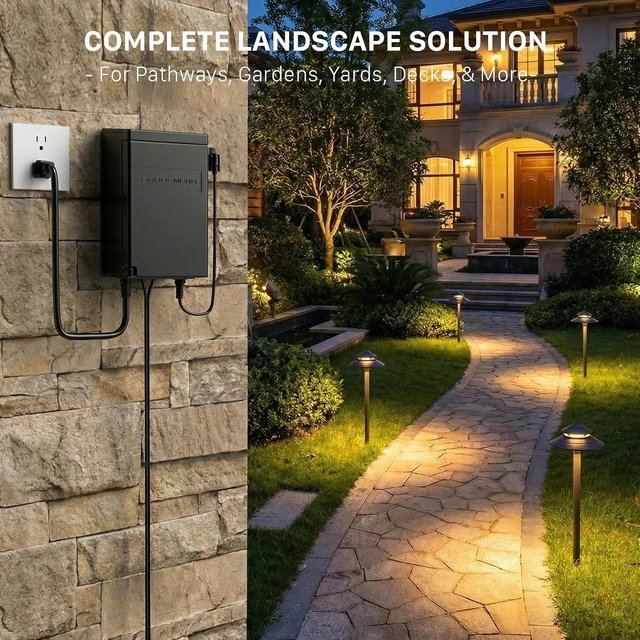 Alt view image 4 of 7 - 120W Low Voltage Transformer with Photocell Timer, Outdoor Power Pack