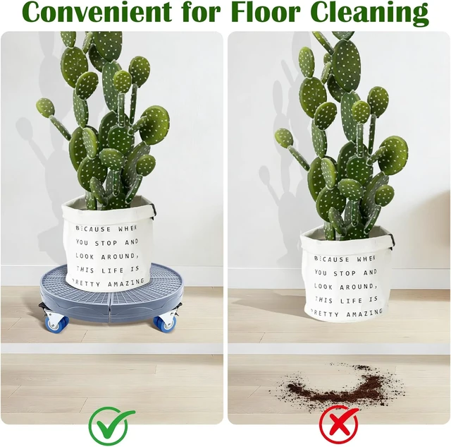 Alt view image 4 of 7 - 2 Pack 15-20 Inch Adjustable Rolling Plant Caddy with Wheels