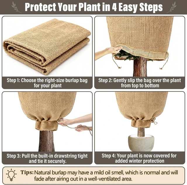 Alt view image 4 of 7 - Large Winter Plant Cover Bags with Drawstring, 40 × 47 Inch, 4 Packs