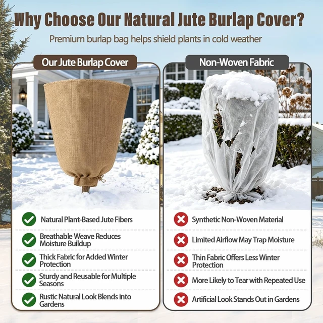 Alt view image 6 of 7 - Large Winter Plant Cover Bags with Drawstring, 40 × 47 Inch, 4 Packs