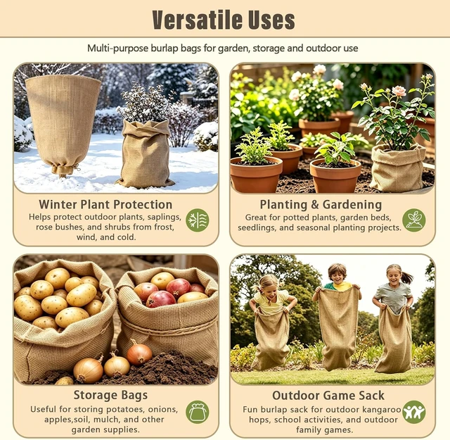 Alt view image 7 of 7 - Large Winter Plant Cover Bags with Drawstring, 40 × 47 Inch, 4 Packs