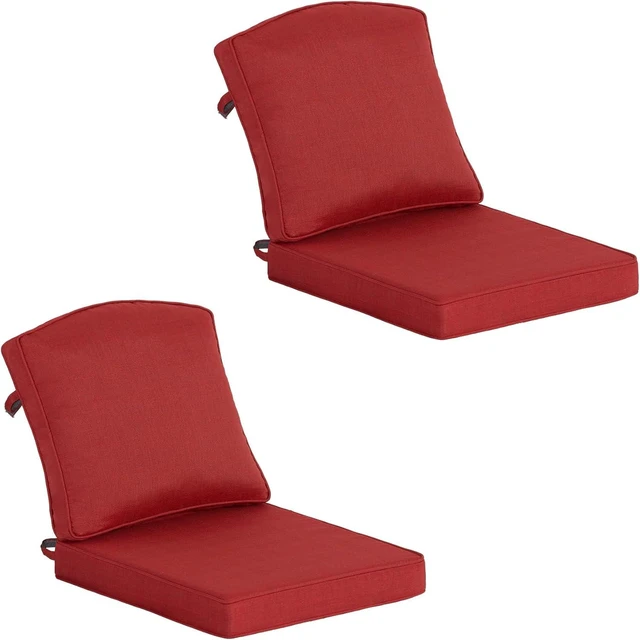 Main image of Chili Red Outdoor Deep Seat Cushions, 20 x 21.5 Inch, Set of 2