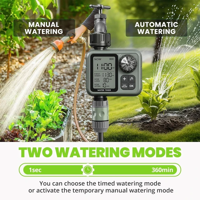 Alt view image 4 of 7 - Automatic Garden Hose Sprinkler Timer with Rain Delay Irrigation Water Timer for Lawn, Yard & Drip Systems