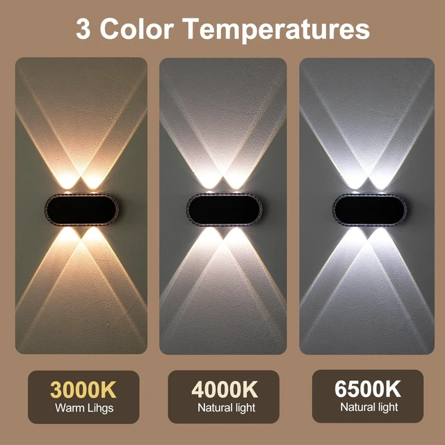 Alt view image 6 of 7 - Solar Powered Fence Lights, Outdoor LED Wall Lighting with Dual Beam & 3 Color Modes, IP65 Waterproof, 12H Lasting, Easy Mount, 4 Pack