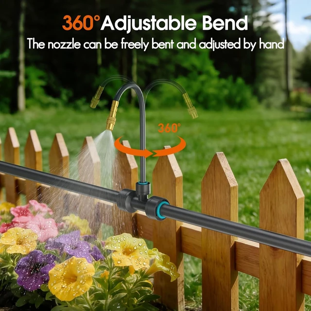 Alt view image 3 of 7 - 1/2" Drip Irrigation System Kit with Water Timer, 98FT, for Garden