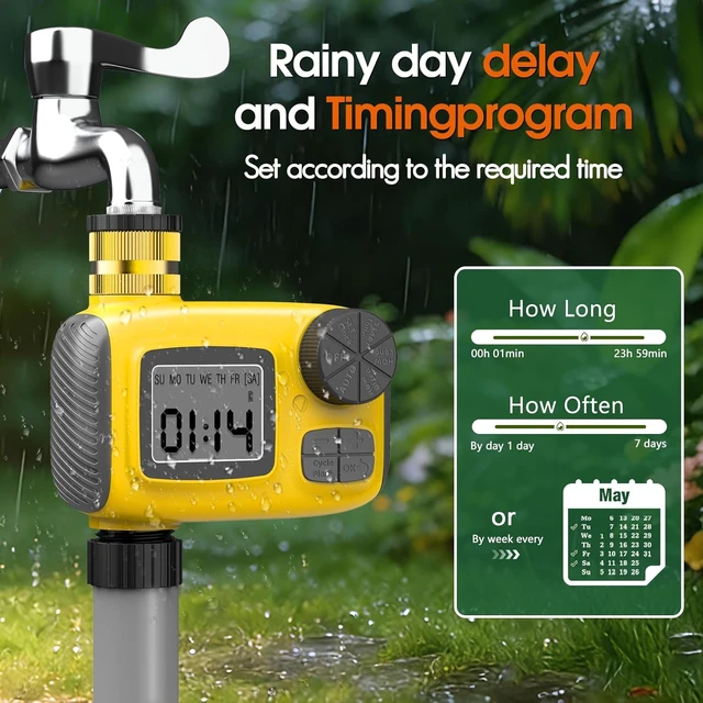 Alt view image 4 of 7 - 1/2" Drip Irrigation System Kit with Water Timer, 98FT, for Garden