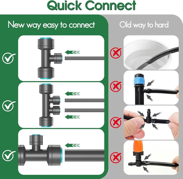 Alt view image 7 of 7 - 1/2" Drip Irrigation System Kit with Water Timer, 98FT, for Garden