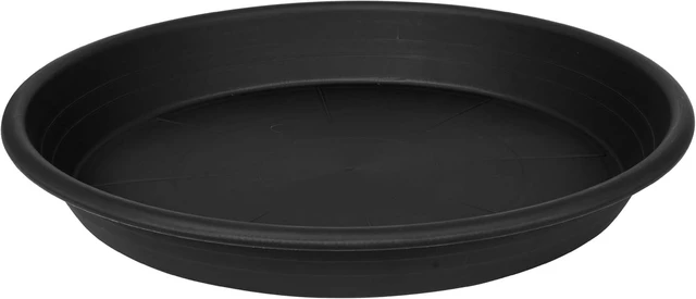 Main image of 26-Inch Large Heavy-Duty Plant Saucer, Sturdy Plastic Drainage Tray for Indoor Planters & Bird Bath Bowls, 1 Pack (Black)