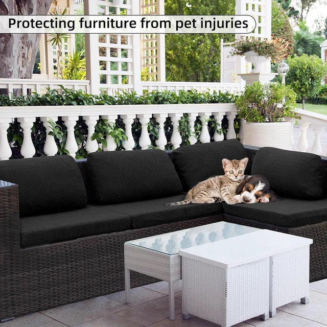 Alt view image 6 of 6 - 8PCS Patio Cushion Covers Furniture Couch Seat Slipcovers
