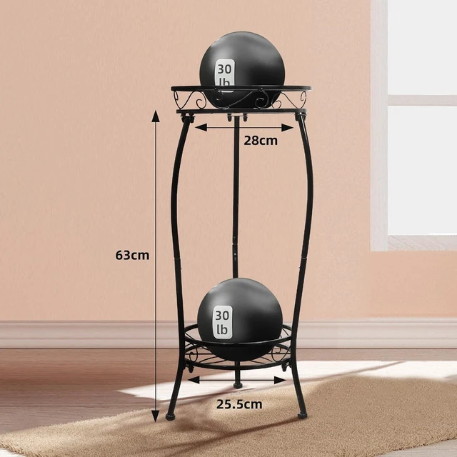 Alt view image 5 of 7 - 2-Tier Heavy-Duty Metal Plant Stand, 27" Tall, Rustproof Iron Potted Flower Holder for Indoor & Outdoor Corner Garden, 2 Pack
