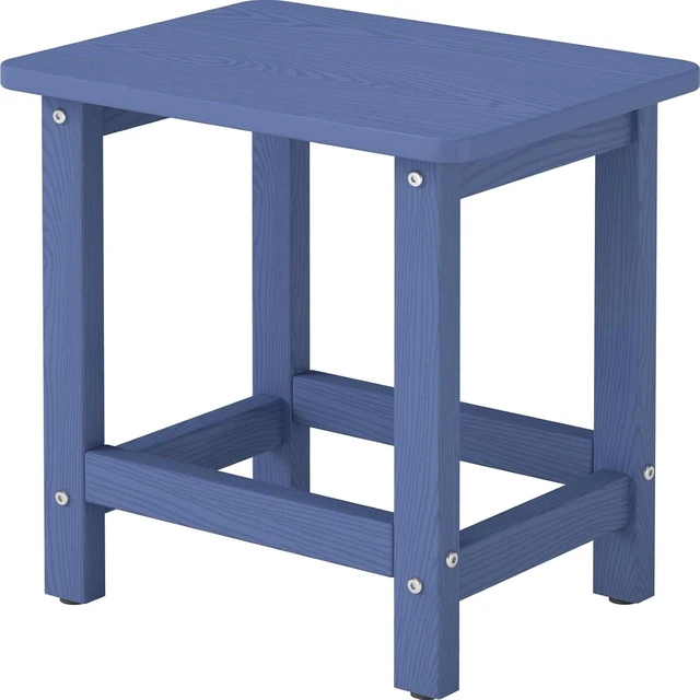 Main image of Weatherproof HDPE Patio Side Table, 16.6-Inch Square Adirondack End Table for Garden, Porch, Deck, Balcony & Poolside (Navy Blue)