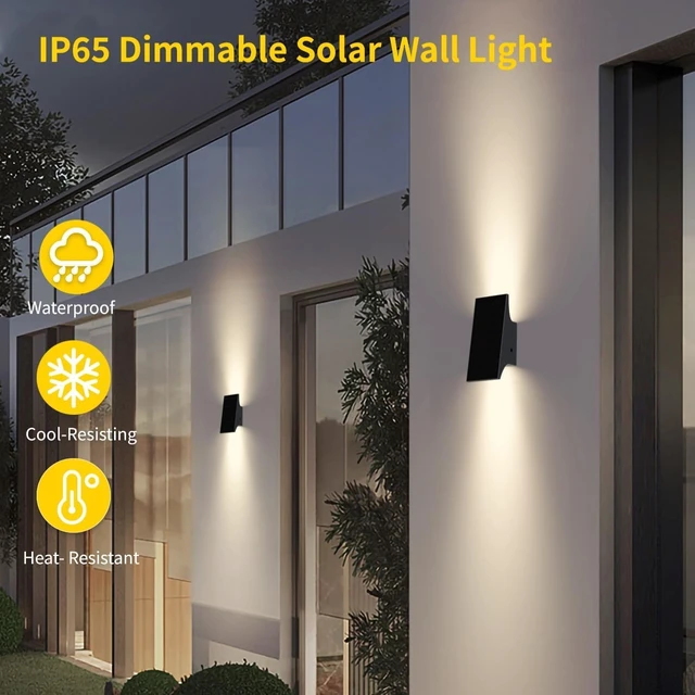 Alt view image 2 of 6 - Up & Down Solar Wall Lights Outdoor, 2 Pack