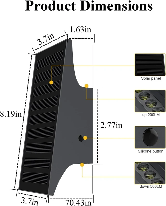 Alt view image 3 of 6 - Up & Down Solar Wall Lights Outdoor, 2 Pack