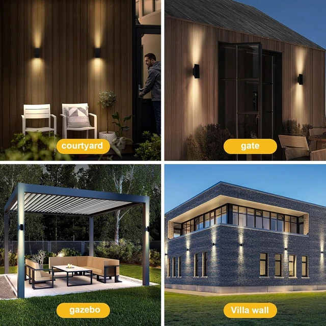 Alt view image 5 of 6 - Up & Down Solar Wall Lights Outdoor, 2 Pack