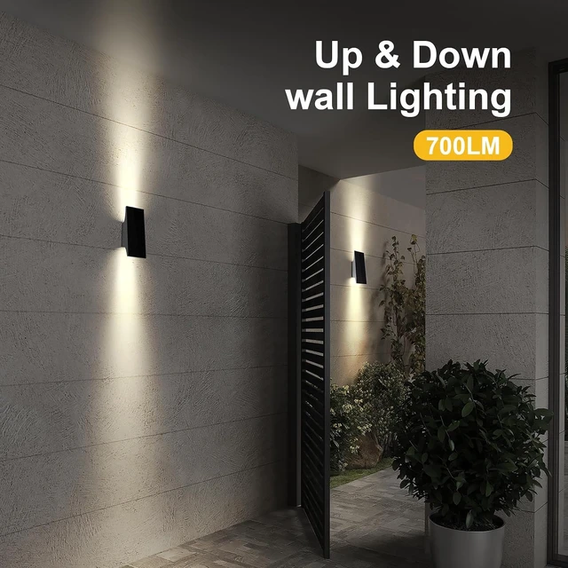 Alt view image 6 of 6 - Up & Down Solar Wall Lights Outdoor, 2 Pack