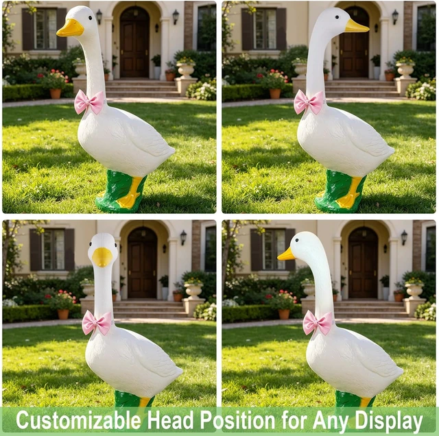 Alt view image 2 of 7 - 23-Inch Large White Goose Garden Statue, Plastic Geese Figurine