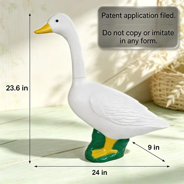 Alt view image 4 of 7 - 23-Inch Large White Goose Garden Statue, Plastic Geese Figurine