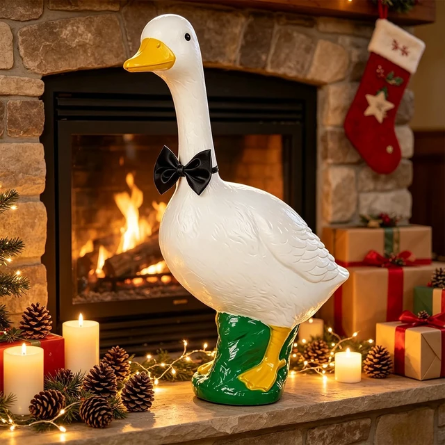 Alt view image 5 of 7 - 23-Inch Large White Goose Garden Statue, Plastic Geese Figurine