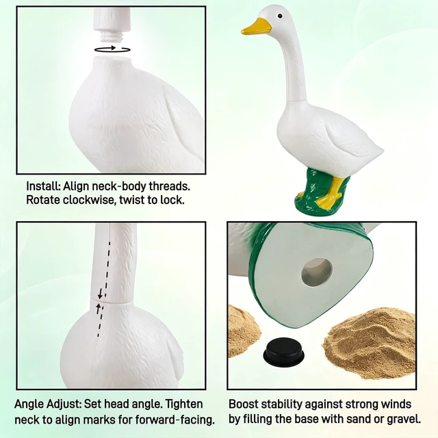 Alt view image 6 of 7 - 23-Inch Large White Goose Garden Statue, Plastic Geese Figurine
