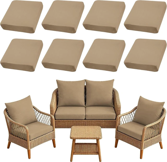 Main image of 8PCS Patio Cushion Covers Furniture Couch Seat Slipcovers