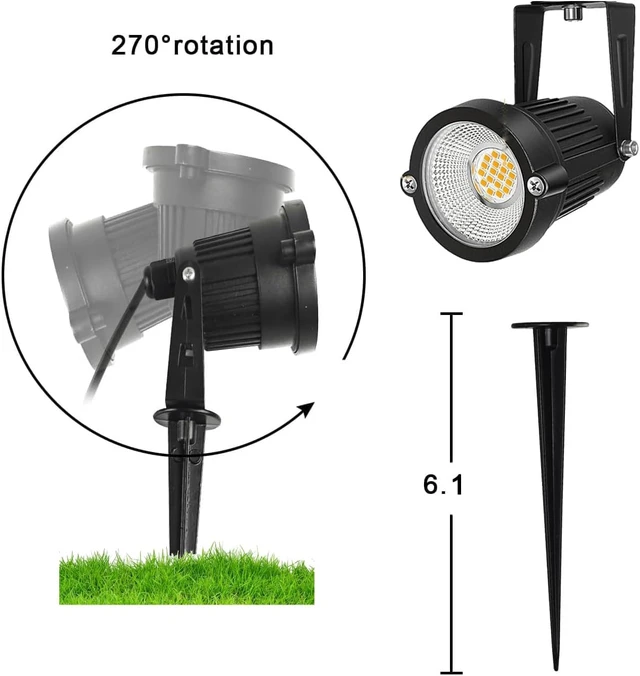 Alt view image 4 of 7 - 7W 700LM Low Voltage Landscape Lights, IP65 Waterproof LED Outdoor Lighting with Connectors for Garden, Yard & Pathway