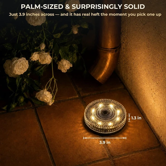Alt view image 7 of 7 - 2-in-1 Real Glass Solar Ground Lights, Stake or Wall Mount, 8 Pack
