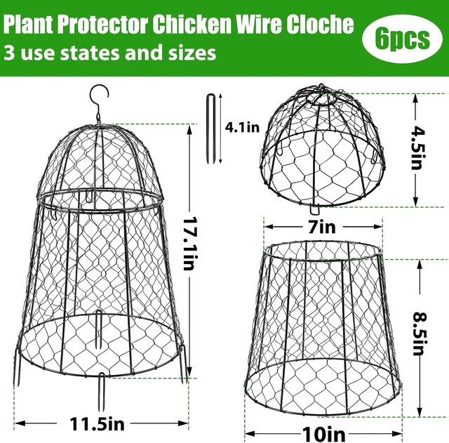 Alt view image 2 of 7 - Sturdy Chicken Wire Garden Cloches for Plants, 6 Pack Plant Covers