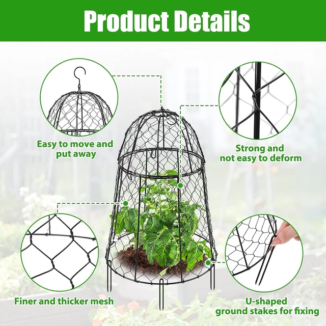Alt view image 3 of 7 - Sturdy Chicken Wire Garden Cloches for Plants, 6 Pack Plant Covers