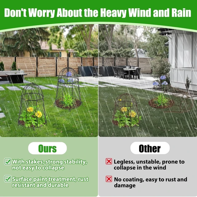 Alt view image 4 of 7 - Sturdy Chicken Wire Garden Cloches for Plants, 6 Pack Plant Covers