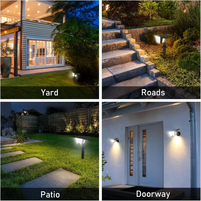 Alt view image 6 of 6 - IP67 Waterproof Solar Spot Lights with 53 LED & 3 Modes, Landscape Spotlight for Garden, Yard, Pathway & Driveway, 4 Pack (Cool White)