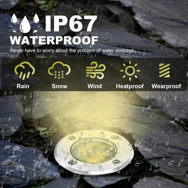 Alt view image 5 of 7 - 3W 12V Low Voltage In-Ground LED Landscape Lights, IP67 Waterproof Pathway Spotlights for Garden, Yard & Trees, 4 Pack (Warm White)