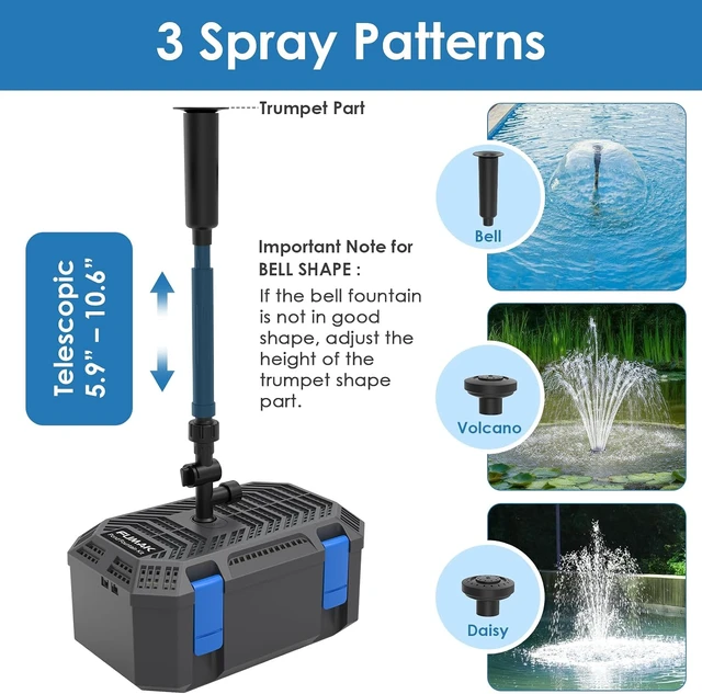 Alt view image 2 of 7 - All-in-One 400GPH Pond Filter Pump & Fountain Kit with 4-Stage Filtration